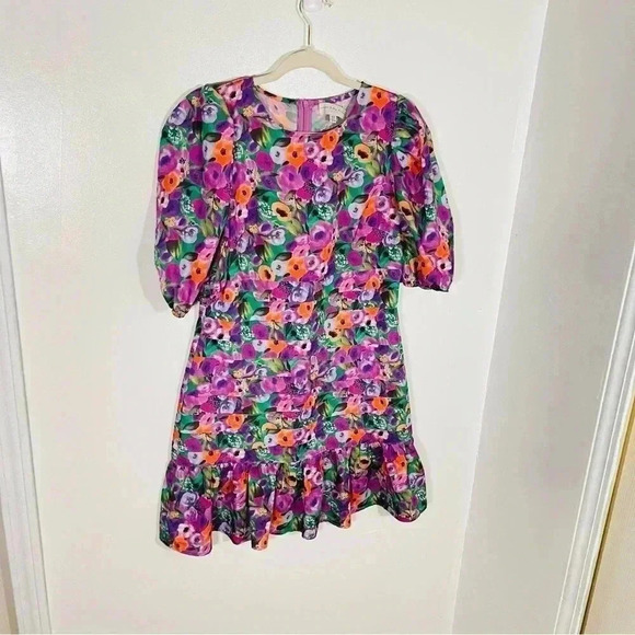 Never Fully Dressed Monaco Floral Mini Dress Preppy Wedding Resortwear Vacation - Picture 4 of 9